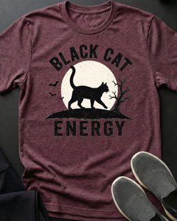 Black Cat Energy Tee Gift For Cat Lover