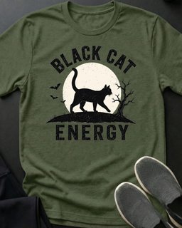 Black Cat Energy Tee Gift For Cat Lover
