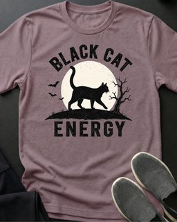 Black Cat Energy Tee Gift For Cat Lover