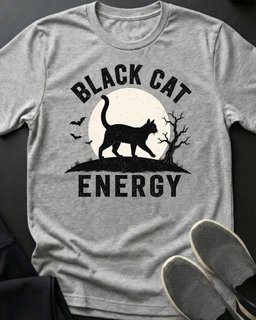 Black Cat Energy Tee Gift For Cat Lover