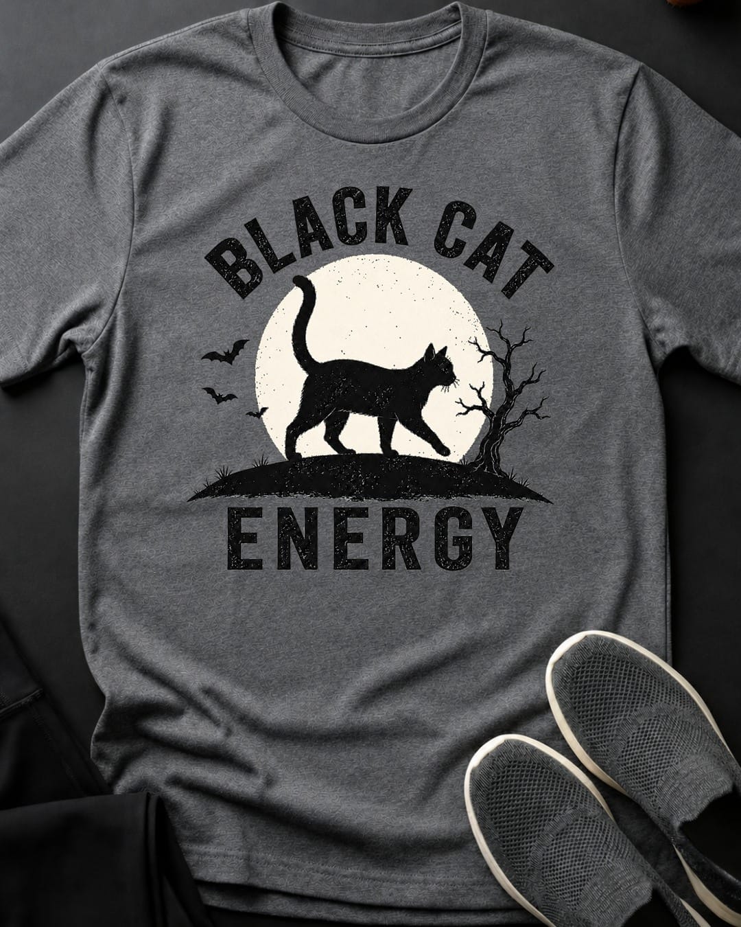 Black Cat Energy Tee Gift For Cat Lover