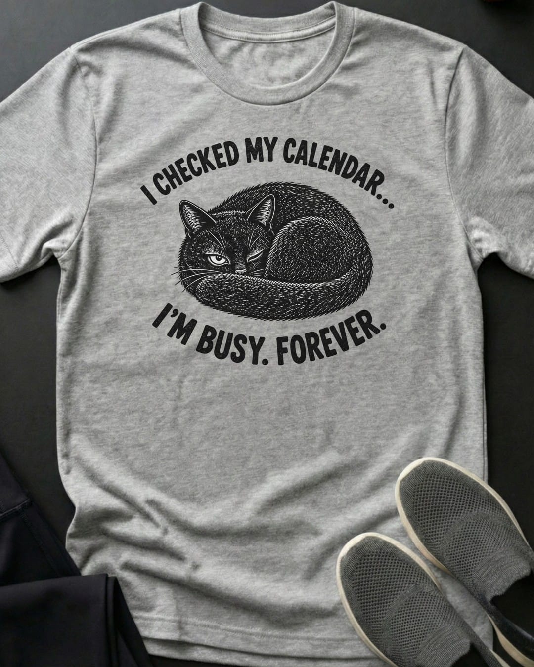 Busy Forever Tee Gift For Cat Lover