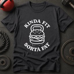 Kinda Fit Sorta Fat Gym T Shirt Gift For Fitness Lover