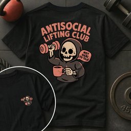 Antisocial Lifting Club T Shirt Gift For Fitness Lover