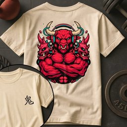 Cyberpunk Oni Bull T Shirt Gift For Fitness Lover