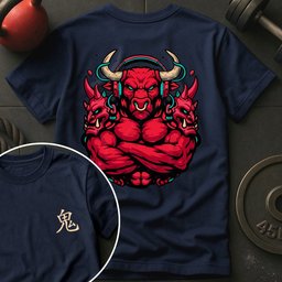 Cyberpunk Oni Bull T Shirt Gift For Fitness Lover