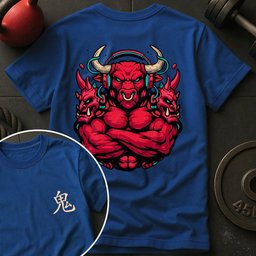 Cyberpunk Oni Bull T Shirt Gift For Fitness Lover