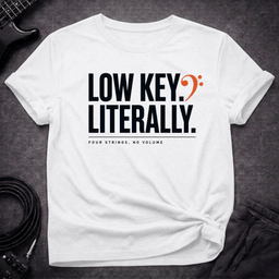 Low Key Literally T Shirt Gift For Bass Player