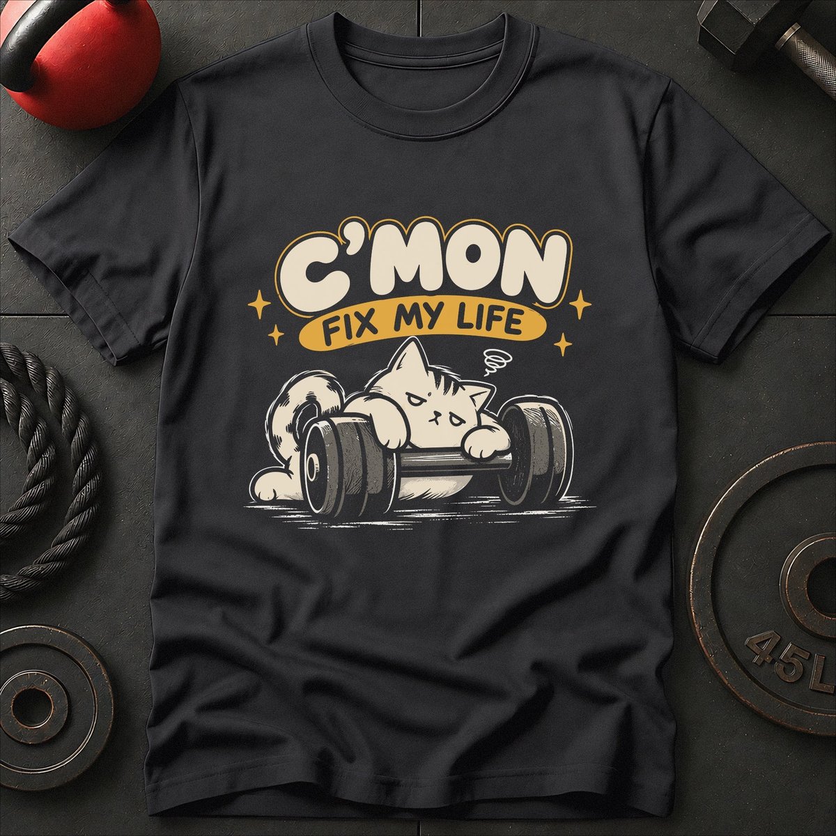 Fix My Life Cat T Shirt Gift For Fitness Lover