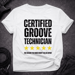 Certified Groove Technician T Shirt Gift For Bass Player