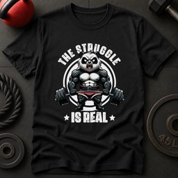The Struggle Is Real Panda T Shirt Gift For Fitness Lover