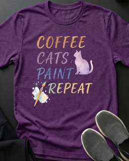 Coffee Cats Paint Tee Gift For Cat Lover