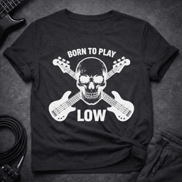 Born To Play Low T Shirt Gift For Bass Player