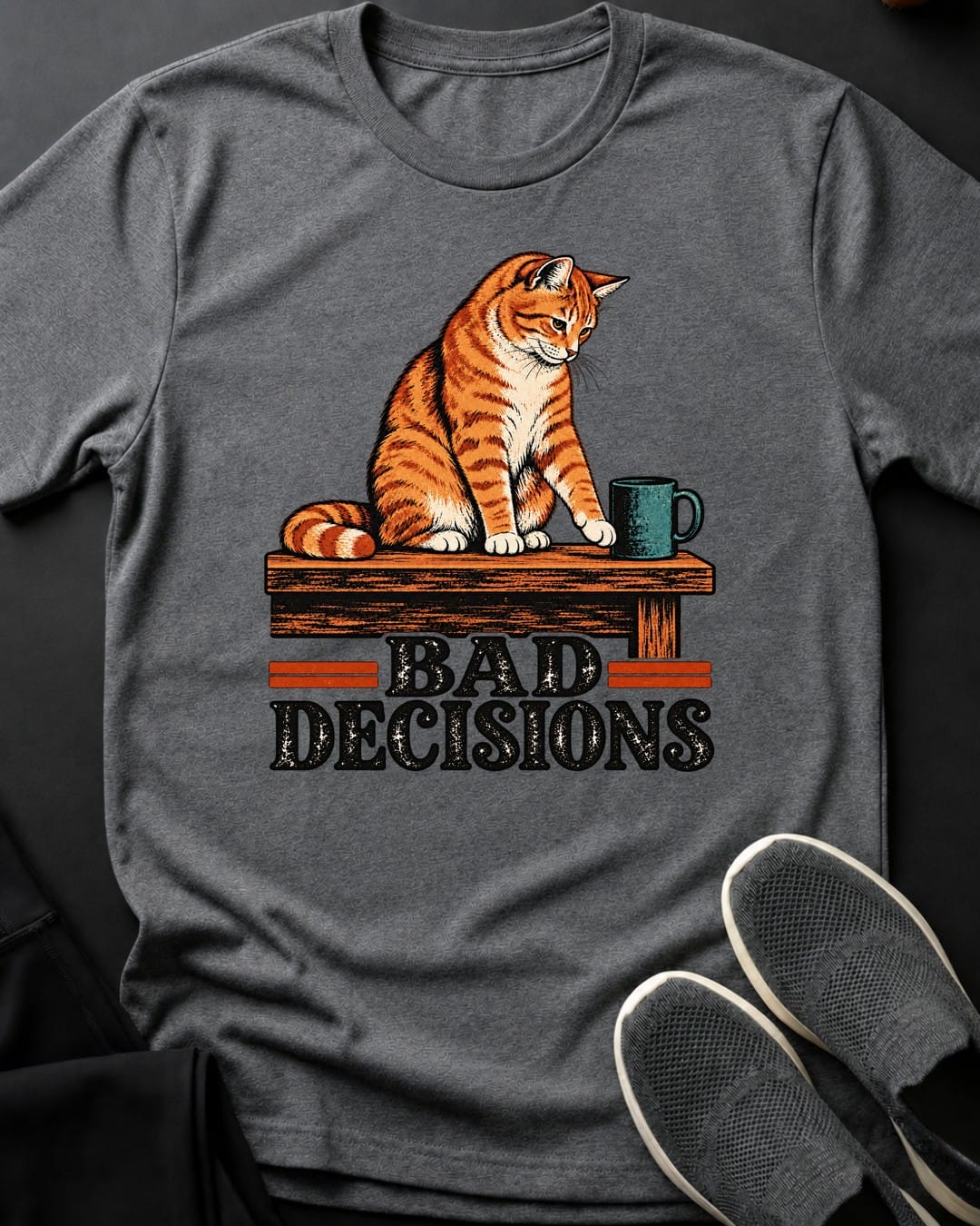 Bad Decisions Tee Gift For Cat Lover