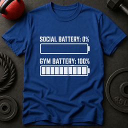 Gym Battery T Shirt Gift For Fitness Lover