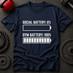 Gym Battery T Shirt Gift For Fitness Lover