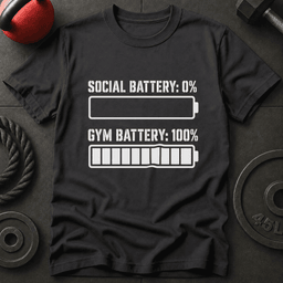 Gym Battery T Shirt Gift For Fitness Lover