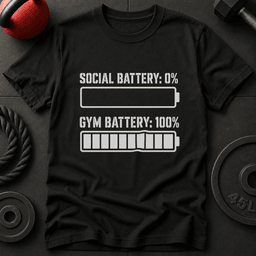 Gym Battery T Shirt Gift For Fitness Lover