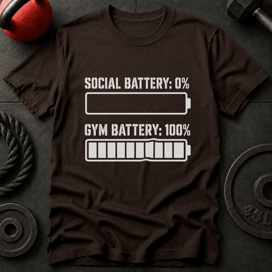 Gym Battery T Shirt Gift For Fitness Lover
