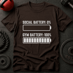 Gym Battery T Shirt Gift For Fitness Lover