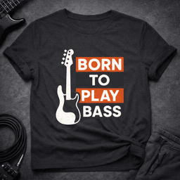 Born To Play Bass T Shirt Gift For Bass Player