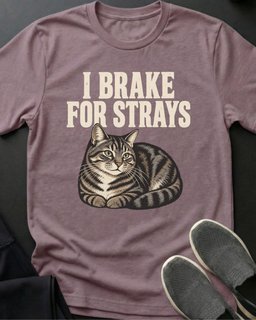 Brake For Strays Tee Gift For Cat Lover
