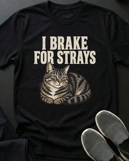 Brake For Strays Tee Gift For Cat Lover