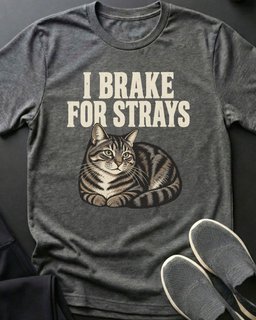 Brake For Strays Tee Gift For Cat Lover