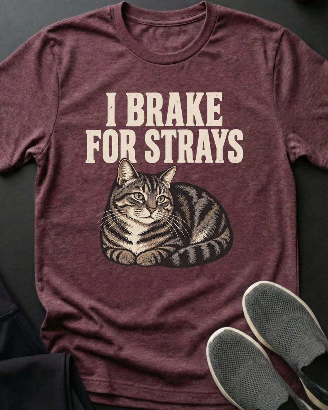 Brake For Strays Tee Gift For Cat Lover