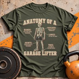 Garage Lifter Anatomy T Shirt Gift For Fitness Lover