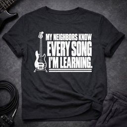 My Neighbors Know T Shirt Gift For Bass Player