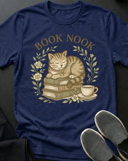 Book Nook Tee Gift For Cat Lover