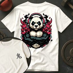 Cyberpunk Oni Panda T Shirt Gift For Fitness Lover