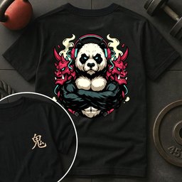 Cyberpunk Oni Panda T Shirt Gift For Fitness Lover