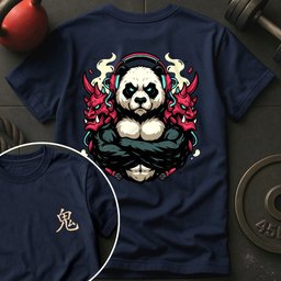 Cyberpunk Oni Panda T Shirt Gift For Fitness Lover