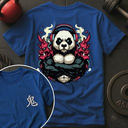 Cyberpunk Oni Panda T Shirt Gift For Fitness Lover