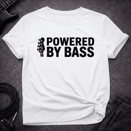 Powered By Bass T Shirt Gift For Bass Player