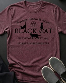 Black Cat Brewing Tee Gift For Cat Lover