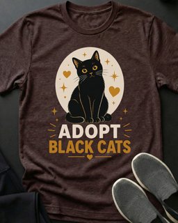 Adopt Black Cats Tee Gift For Cat Lover