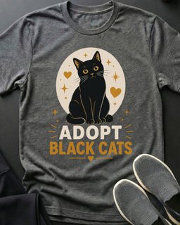 Adopt Black Cats Tee Gift For Cat Lover