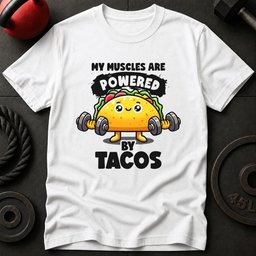 My Muscles Are Powered By Tacos T Shirt Gift For Fitness Lover