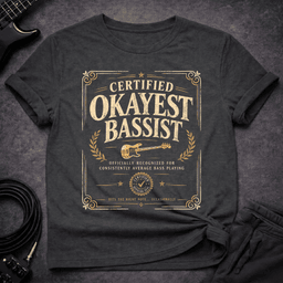 Certified Okayest Bassist T Shirt Gift For Bass Player