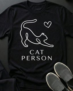 Cat Person Heart Tee Gift For Cat Lover