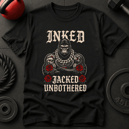 Inked Jacked Unbothered T Shirt Gift For Fitness Lover