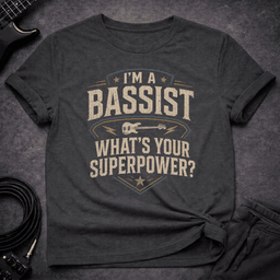 Bassist Superpower T Shirt Gift For Bass Player