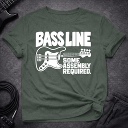 Bassline Assembly Required T Shirt Gift For Bass Player