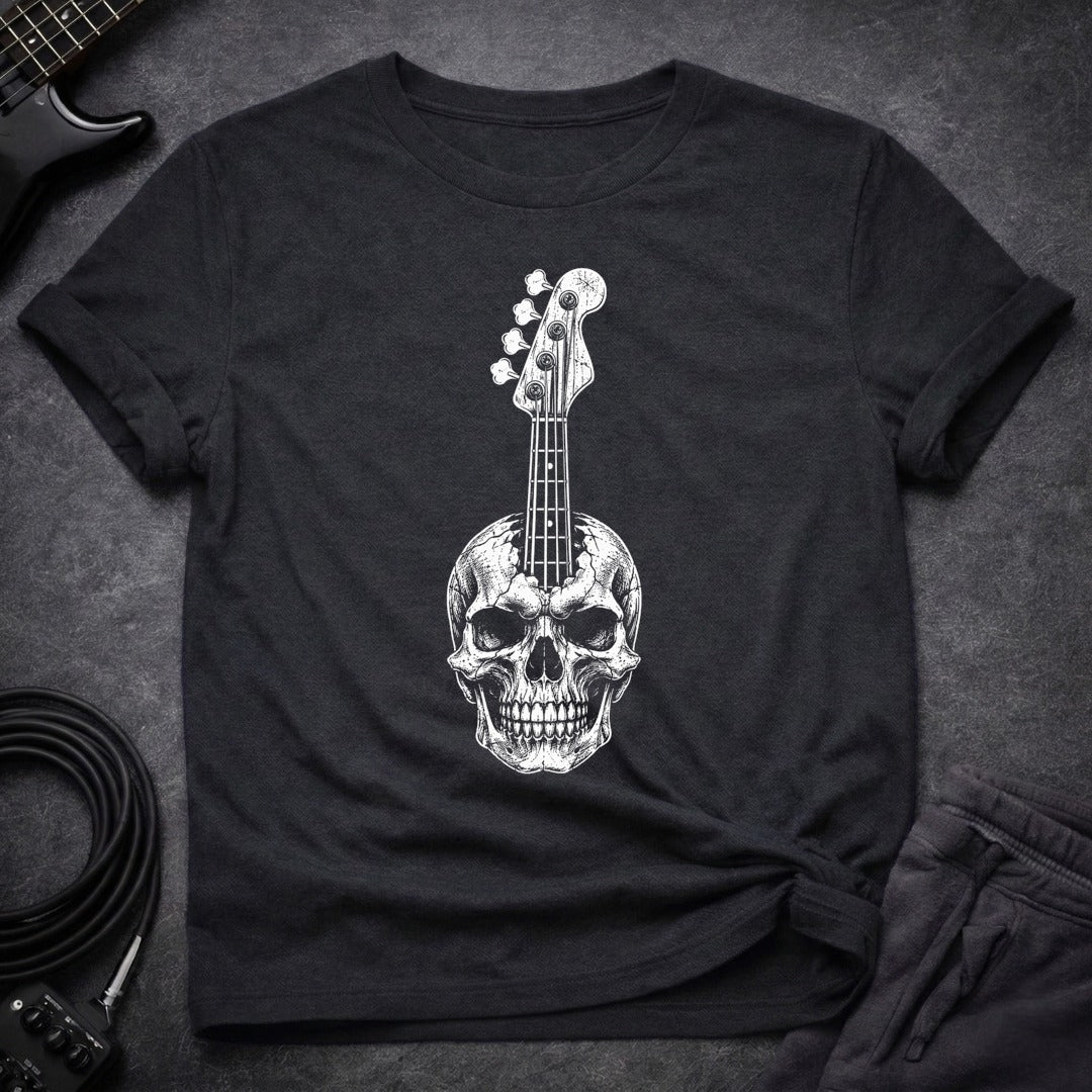 Skull Bass T Shirt Gift For Bass Player