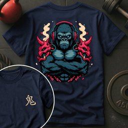 Cyberpunk Oni Gorilla T Shirt Gift For Fitness Lover
