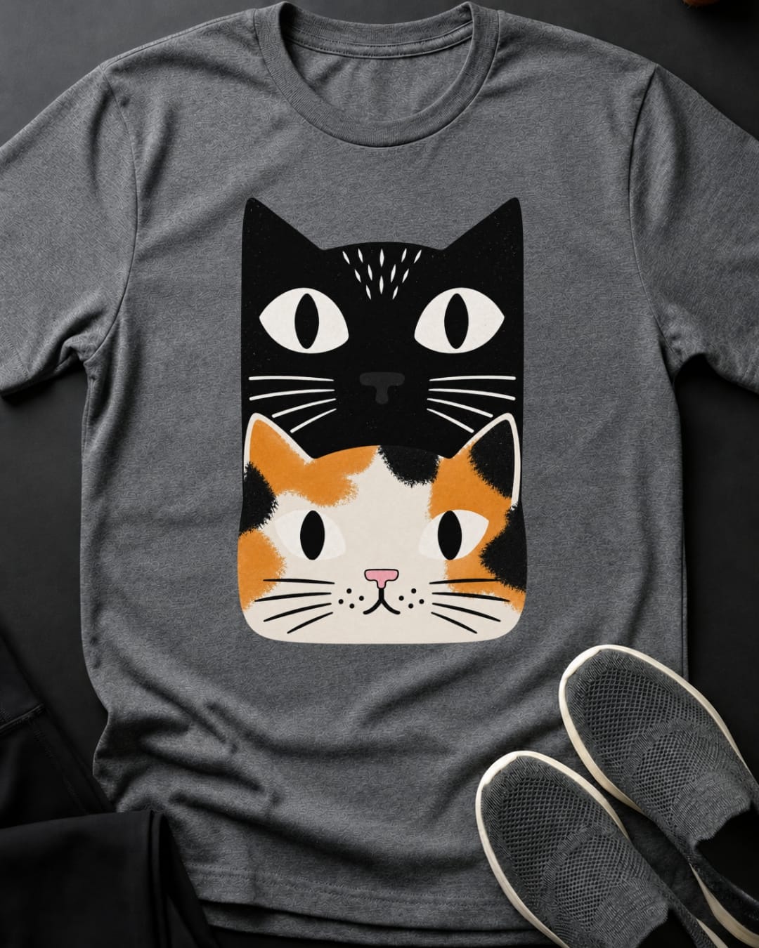 Calico Cat Stack Tee Gift For Cat Lover
