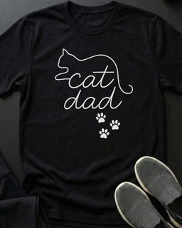 Cat Dad Paws Tee Gift For Dad